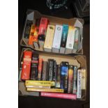 TWO BOXES OF NOVELS ETC.