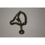 A HEAVY SILVER ALBERT WATCH CHAIN, W APPROX 100 g