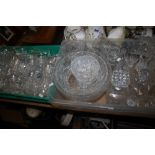 TWO TRAYS OF GLASSWARE (TRAYS NOT INCLUDED)