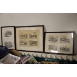 THREE FRAMED HUNTING PRINTS to include a lithograph by W. & J. O. Clerk after Edward Lacey frame