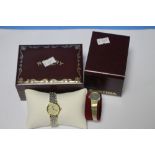 A LADIES ROTARY WRIST WATCH IN BOX ALONG WITH A CERTINA WRIST WATCH IN BOX