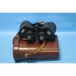 CARL ZEISS, JENA JENOPTEM 10 X 50 BINOCULARS, in fitted brown leather case