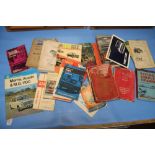A QUANTITY OF VINTAGE CAR AND MOTORCYCLE MANUALS AND BOOKLETS TO INCLUDE BSA, VILLIERS, MATCHLESS,
