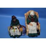 TWO ROYAL DOULTON FIGURINES "FORTY WINKS" AND "SILKS AND RIBBONS" (2)
