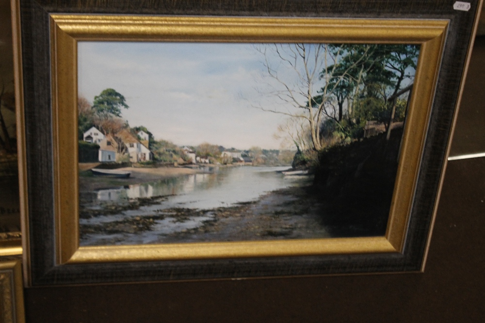 AN OIL ON CANVAS DEPICTING A LANDSCAPE SIGNED F. BEELK TOGETHER WITH THREE FRAMED PRINTS - Image 3 of 5