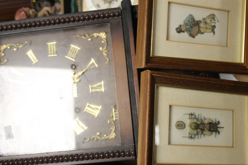 A WALLCLOCK, TWO MANTEL CLOCKS ETC. - Image 2 of 2