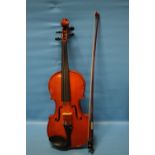 A CASED SKYLARK VIOLIN WITH BOW