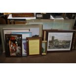 A QUANTITY OF PICTURES AND PRINTS TO INCLUDE A PRINT OF WOLVERHAMPTON MARKET