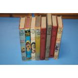 ENID BLYTON FAMOUS FIVE BOOKS, SOME WITH DUSTJACKETS TOGETHER WITH MAY BYRONS PETER PAN RETOLD