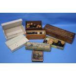 A GROUP OF VINTAGE/ CLASSIC GAMES, to include a wooden chess set, crib board, Anchor Puzzle etc.