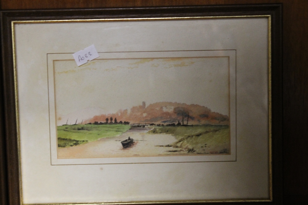TWO FRAMED WATERCOLOURS, ONE A SEASCAPE SIGNED W. TAYLOR, THE OTHER A RIVERSIDE SCENE, SIGNATURE - Image 2 of 3