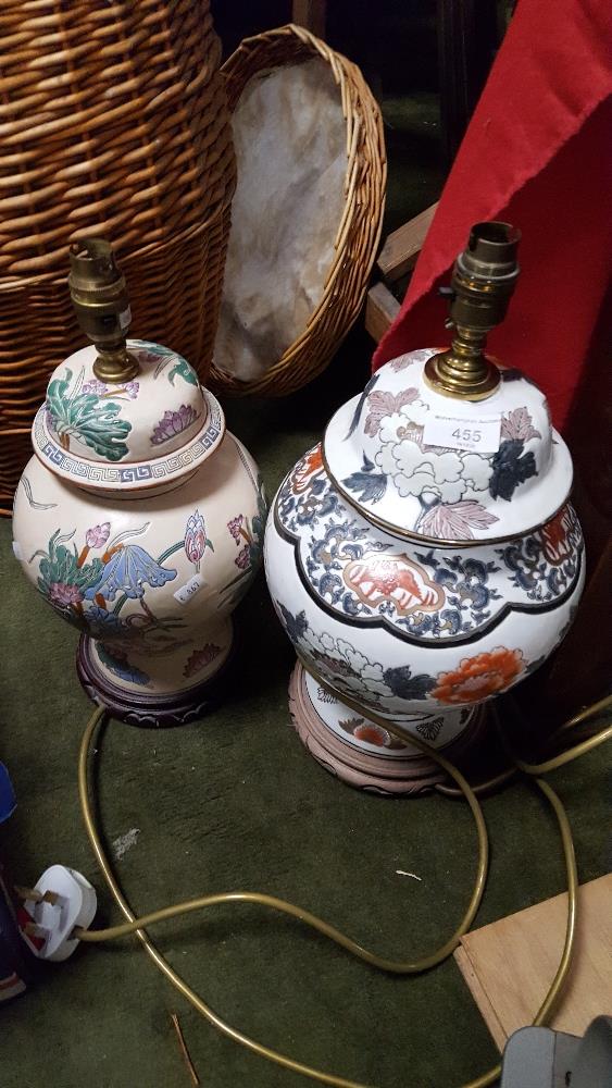 TWO ORIENTAL STYLE LAMPS