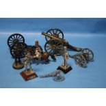 A COLLECTION OF NAPOLEONIC FIGURES, CANNONS ETC.