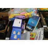 A SMALL BOX OF SUNDRIES TO INCLUDE BOOKMARKS, FISHING GAME ETC.