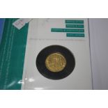 A VICTORIAN 1854 SHIELD BACK SOVEREIGN IN ROYAL MINT COLLECTORS SERVICES PACKET.