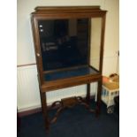 A CHIPPENDALE STYLE DISPLAY CABINET ON LEGS WITH CARVED DETAILING