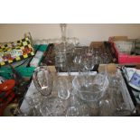 TWO TRAYS OF GLASSWARE (TRAYS NOT INCLUDED)