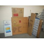 FIVE NEW BOXED FURNITURE ITEMS INCLUDING A FOLDING BED ETC.