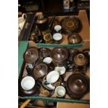 TWO BOXES OF MAINLY DENBY 'ARABESQUE' TEA & DINNERWARE (TRAYS NOT INCLUDED)