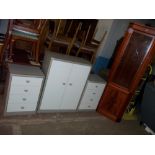 A COLLECTION OF THREE MODERN CHESTS OF DRAWERS AND ONE CORNER UNIT