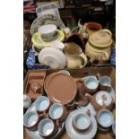 A TRAY OF LANGLEY TEA & DINNERWARE TOGETHER WITH A TRAY OF CERAMICS (TRAYS NOT INCLUDED)