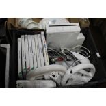 A NINTENDO WII, ACCESSORIES AND GAMES