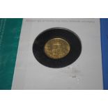 A VICTORIAN 1854 SHIELD BACK SOVEREIGN IN ROYAL MINT COLLECTORS SERVICES PACKET.