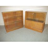 TWO OAK GLAZED BOOKCASES, ONE BY PHOENIX GALLERY