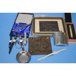 A TRAY OF COLLECTABLES TO INCLUDE WRIST WATCHES, A BOXED PEN ETC.