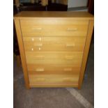 A FIVE DRAWER CHEST