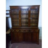 A LARGE OAK DISPLAY WALL UNIT