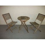 A FOLD AWAY WOODEN PATIO SET