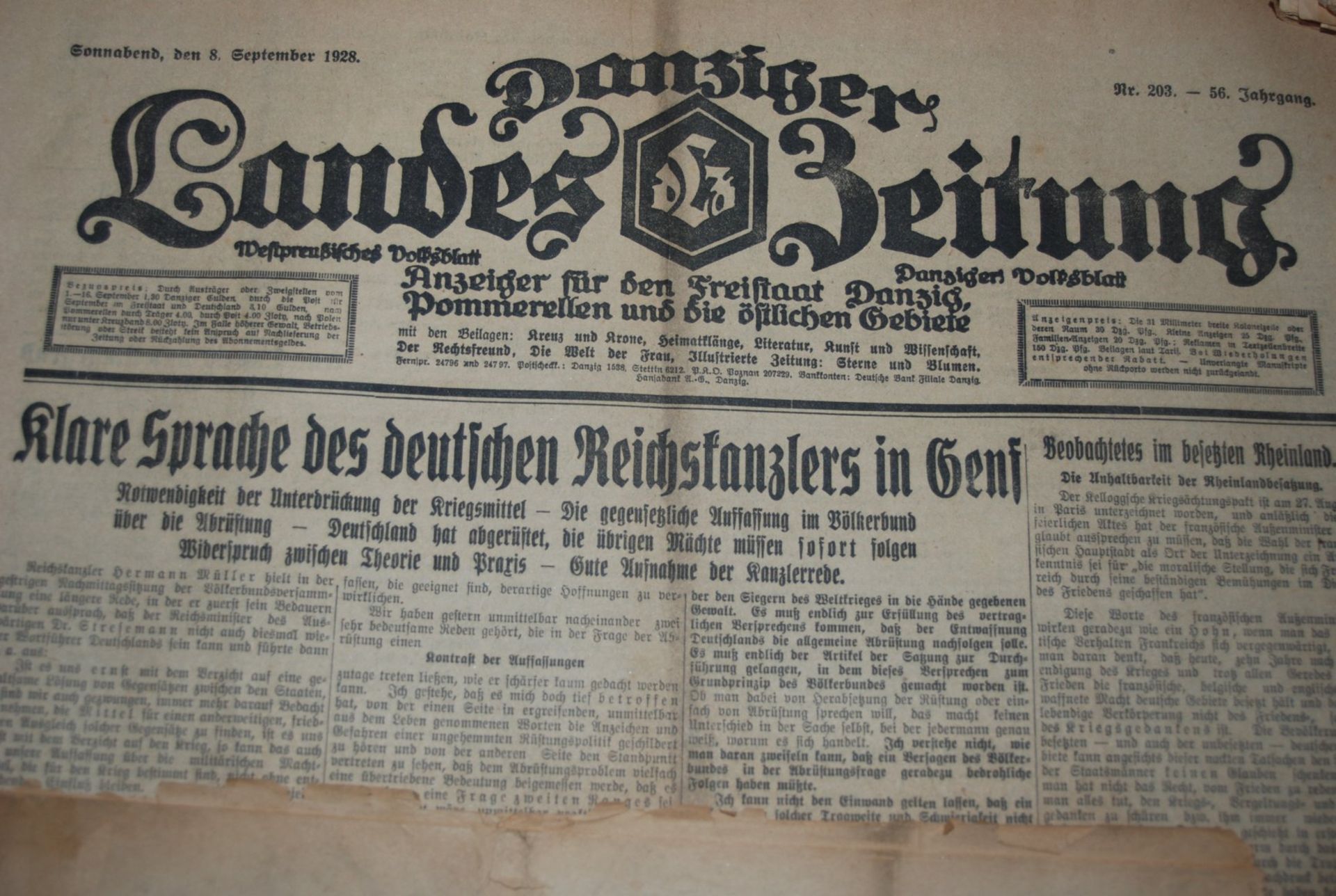 ca. 10x Danziger Zeitungen, Weimarer Republik und 3.Reich, Alters-u. Gebrauchsspuren - Image 5 of 9