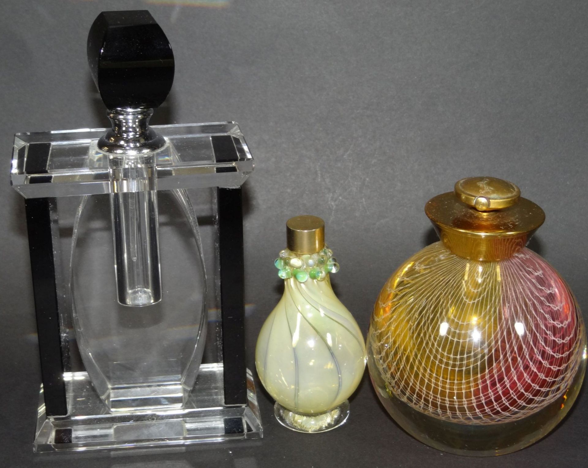 3x div. Parfum Flacons etc., H-8 bis 15 cm