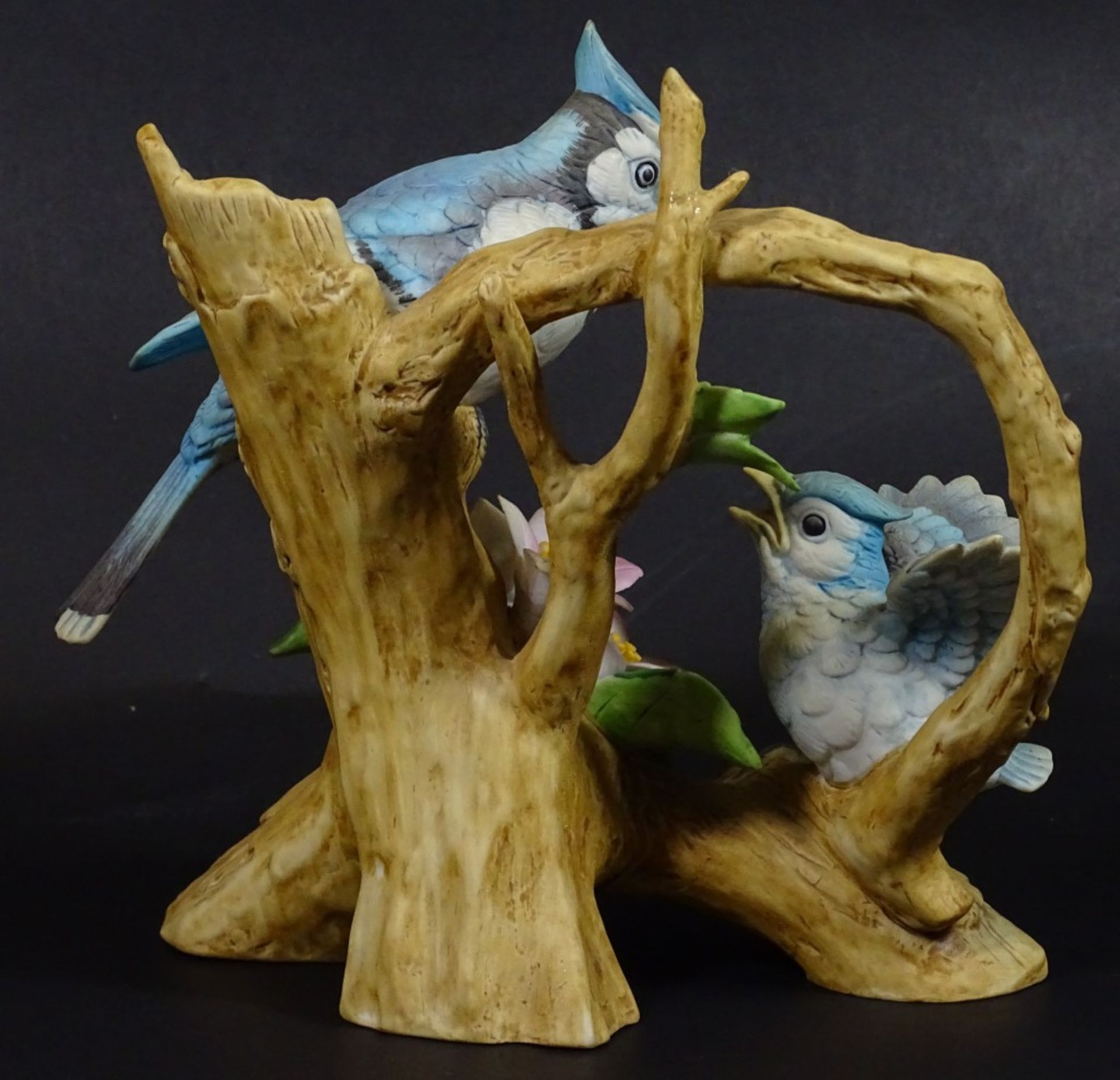 Vogelpaar "Blue Jay" by Andrea, Japan, H-15 cm, B-15 cm, - Bild 3 aus 5
