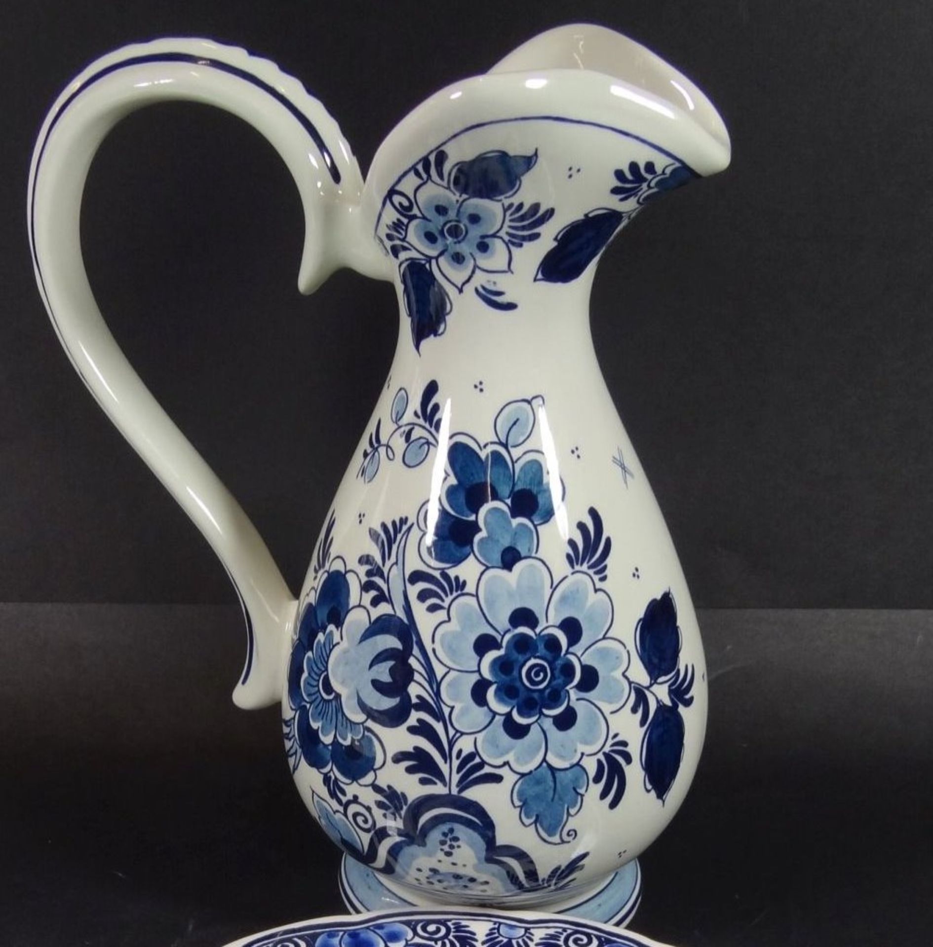 Krug und Schale "Royal Goodewaagen" Delft blau, Schale H-7 cm, D-28 cm, Krug H-24 cm