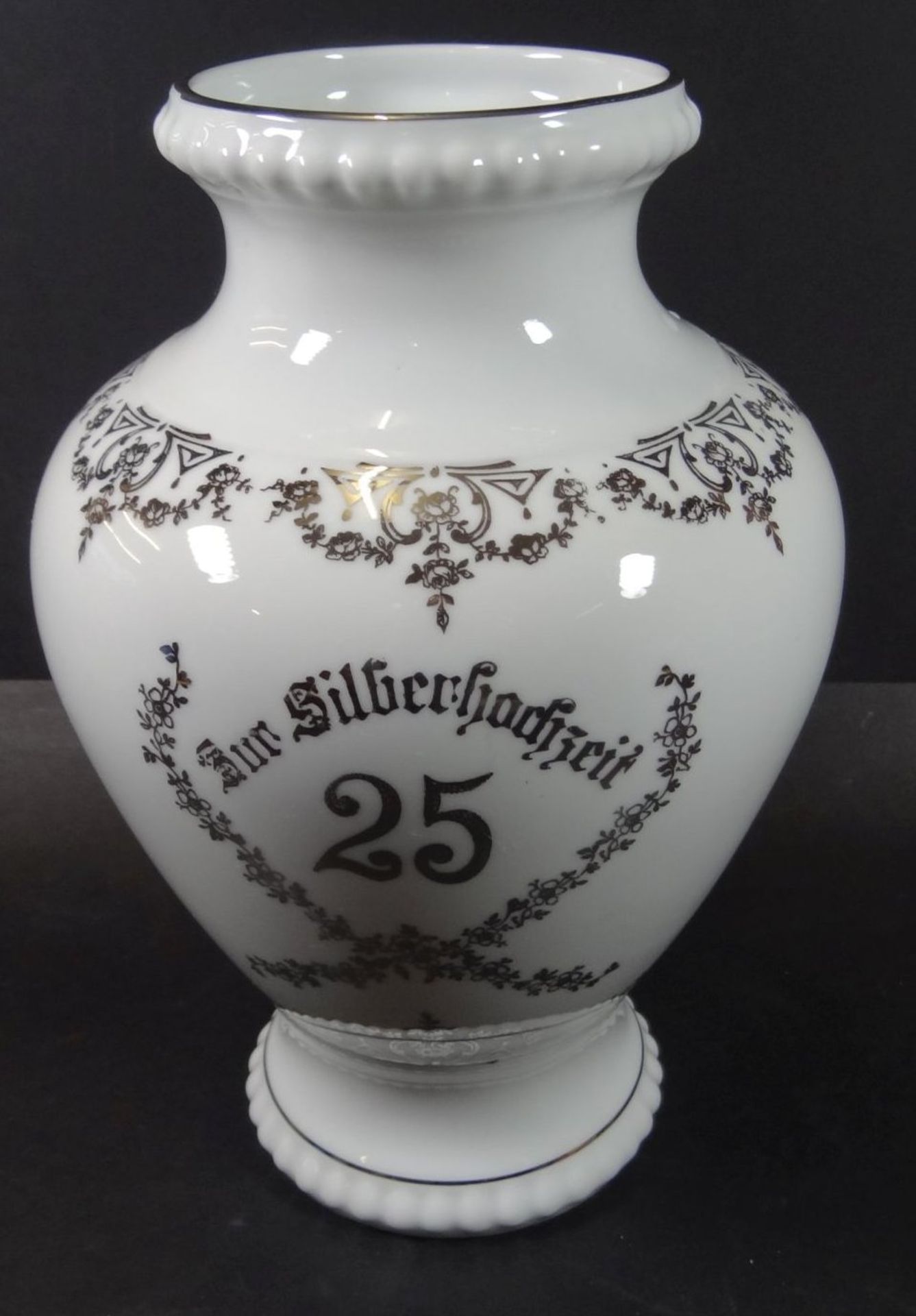 grosse Silberhochzeits-Vase "Bareuther", H-24 cm, guter Zustand - Bild 2 aus 4