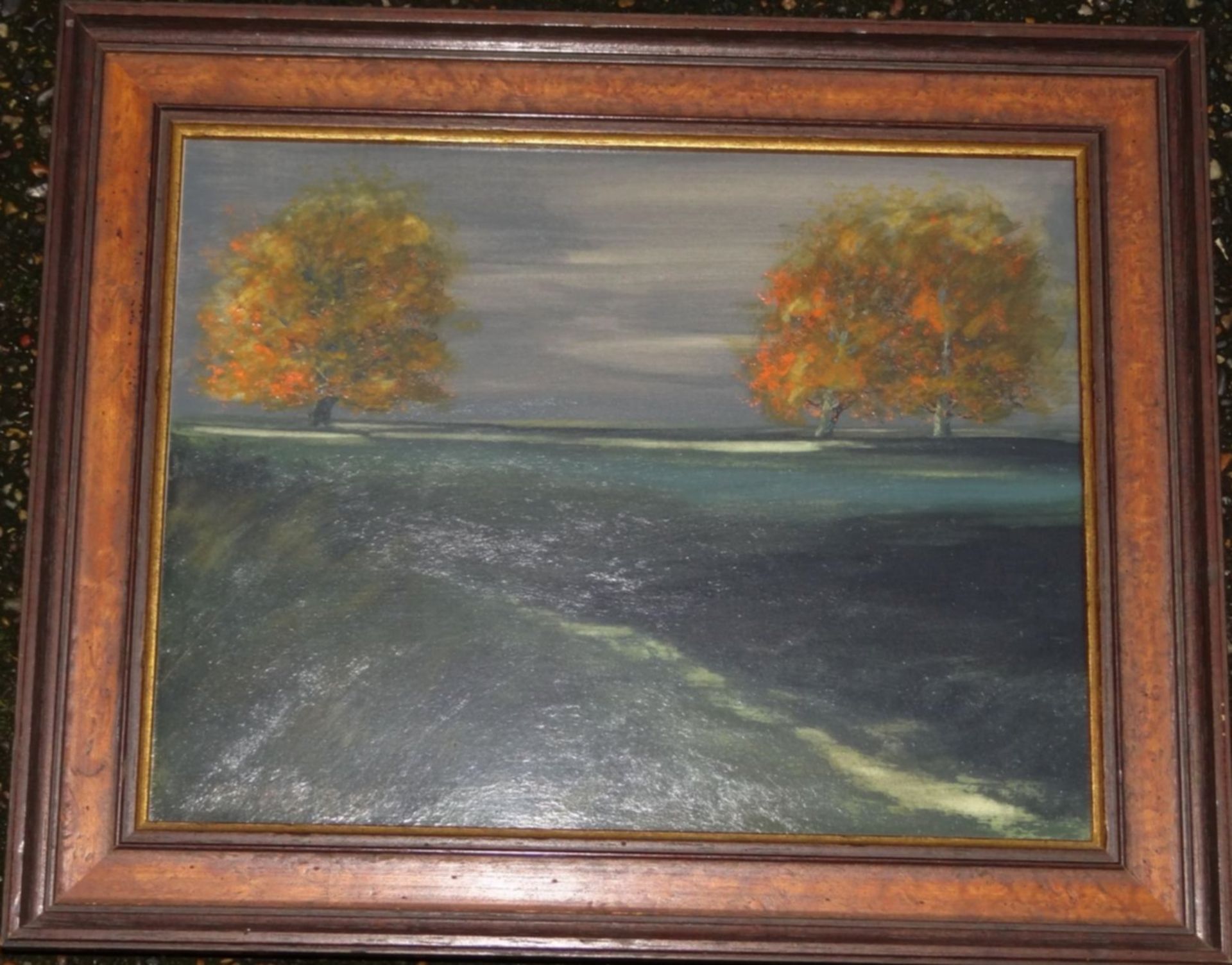 Ulrich Nölting, 1975 "Bäume im Herbst" Öl/Malfaser, gerahmt, RG 31x38<br - Bild 2 aus 3