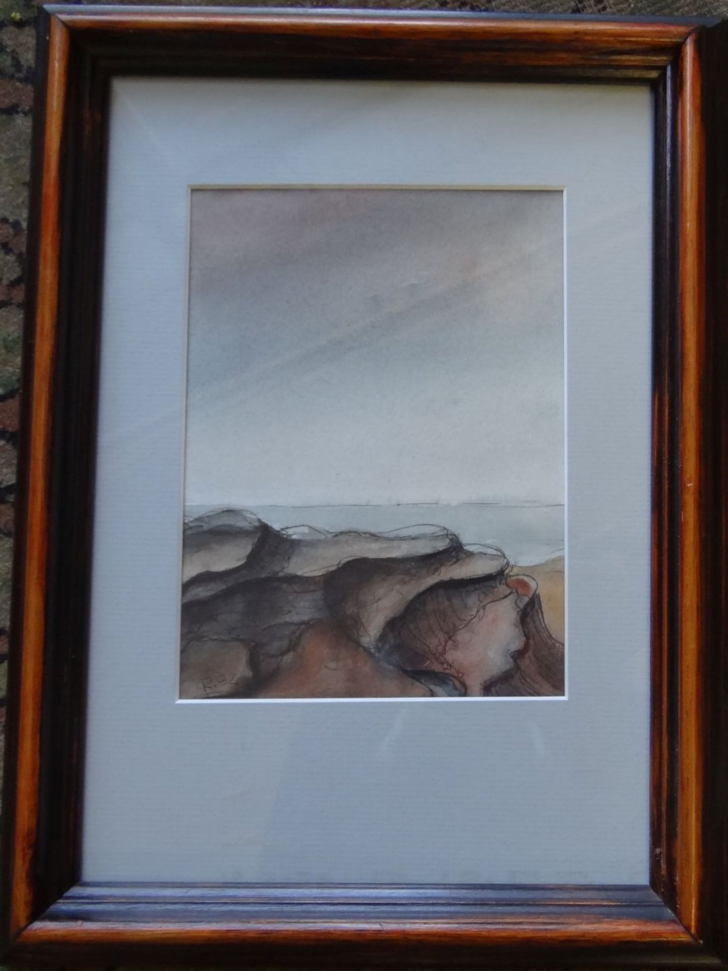 Anke Rösner, Cuxhaven 1983, kl. Aquarell ohne Titel, ger/Glas, RG 34x24 c<