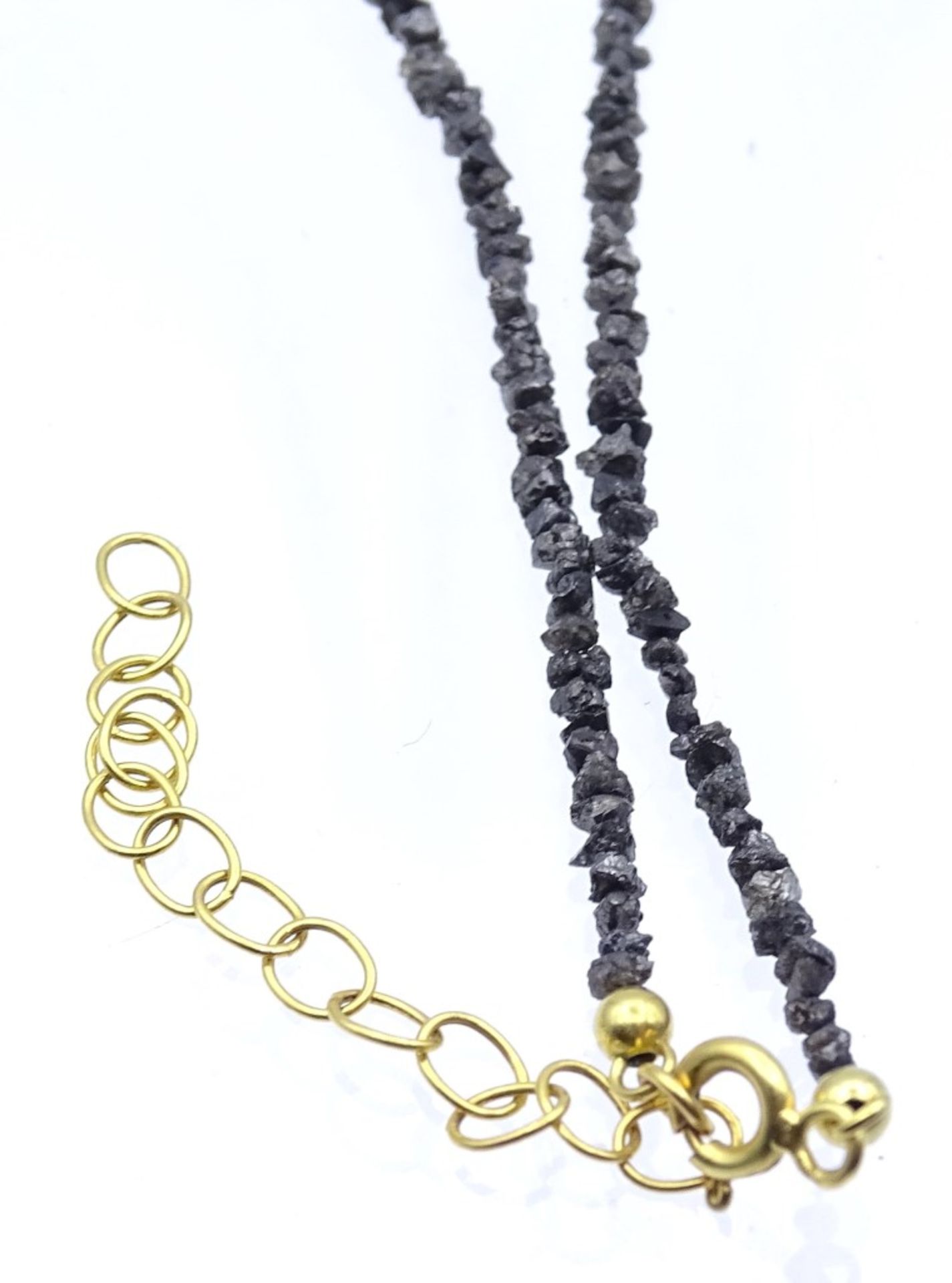 Rohdiamant Halskette mit einer 585er GG Schließe,ca.L- 52cm, ca.25ct< - Bild 2 aus 4