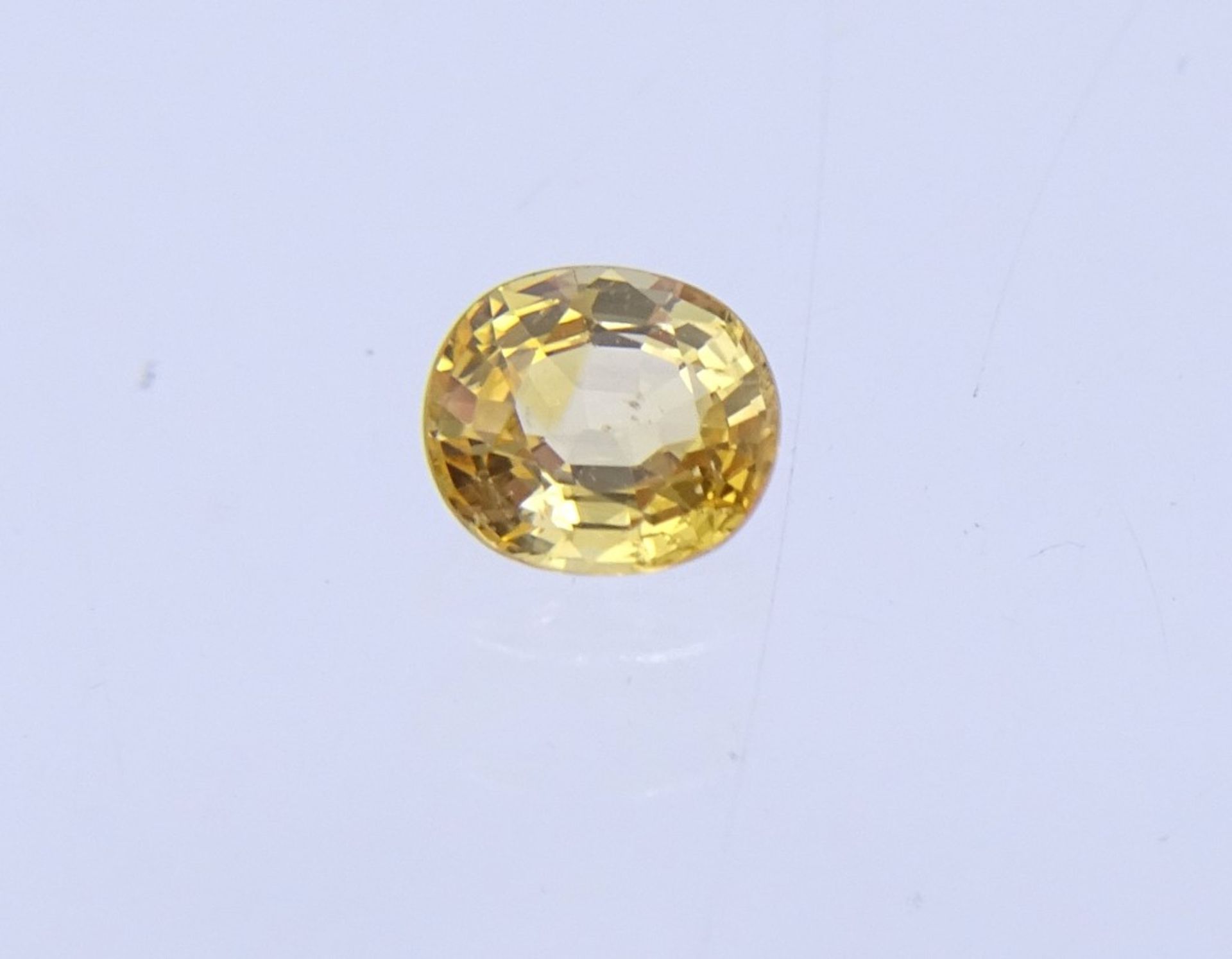 Loser gelber Saphir, 0,94ct., 5,9x5,2x3,2mm - Bild 4 aus 7