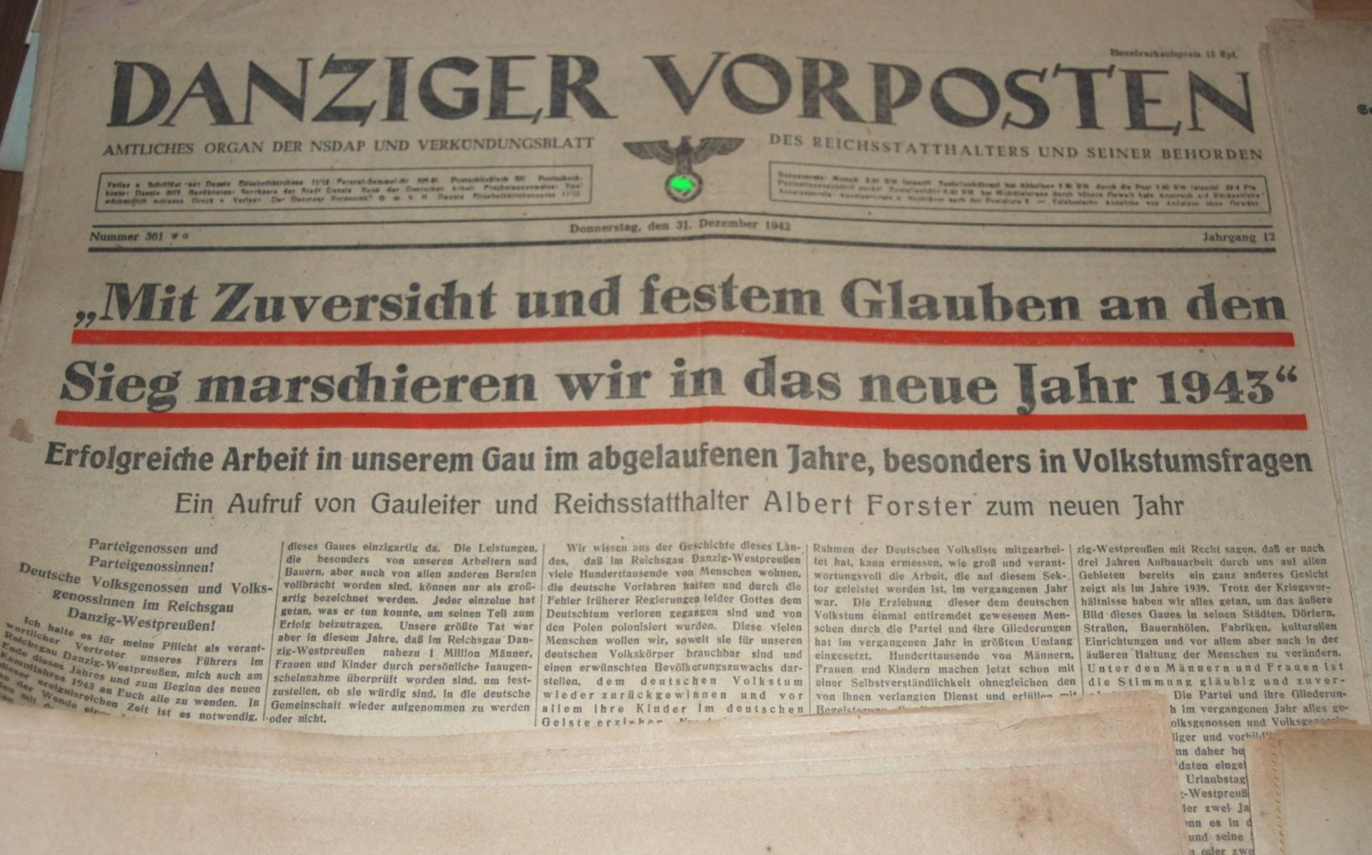 ca. 10x Danziger Zeitungen, Weimarer Republik und 3.Reich, Alters-u. Gebrauchsspuren - Image 2 of 9