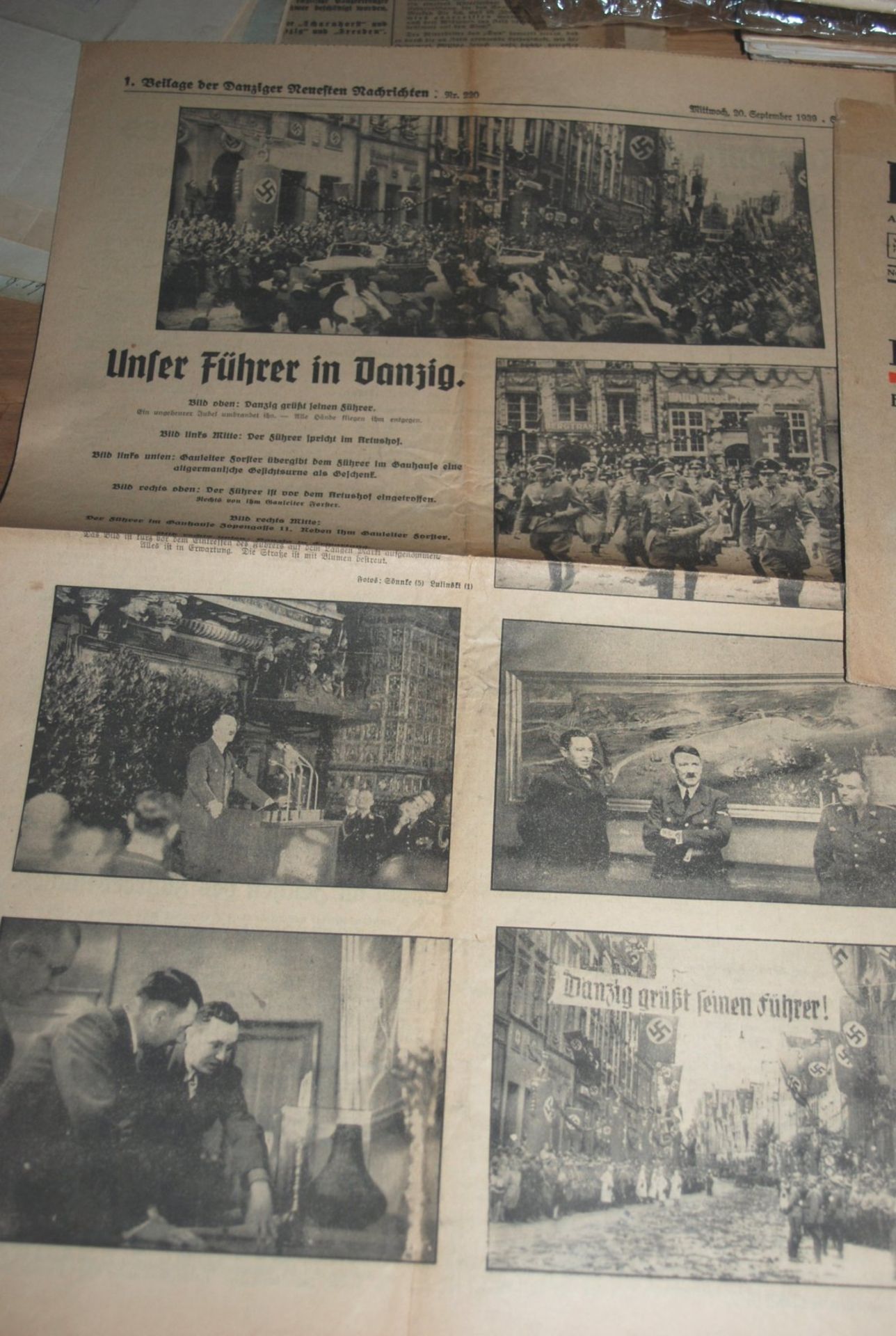 ca. 10x Danziger Zeitungen, Weimarer Republik und 3.Reich, Alters-u. Gebrauchsspuren - Image 8 of 9