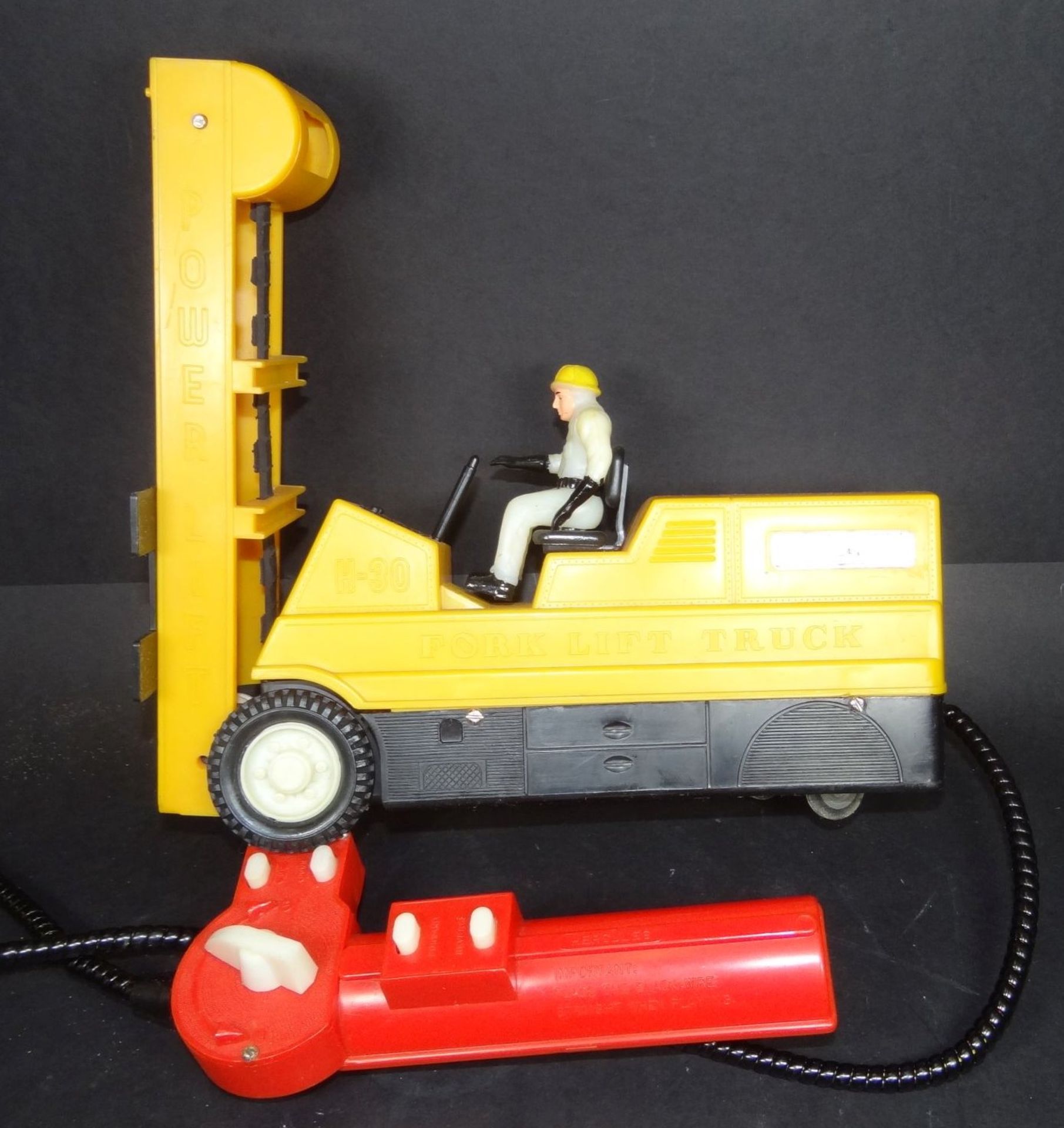 HERCULES H 30 GABELSTAPLER - VINTAGE TOY - OVP - fork lift truck 1.16, in orig. Karton, bespielt, - Bild 4 aus 5