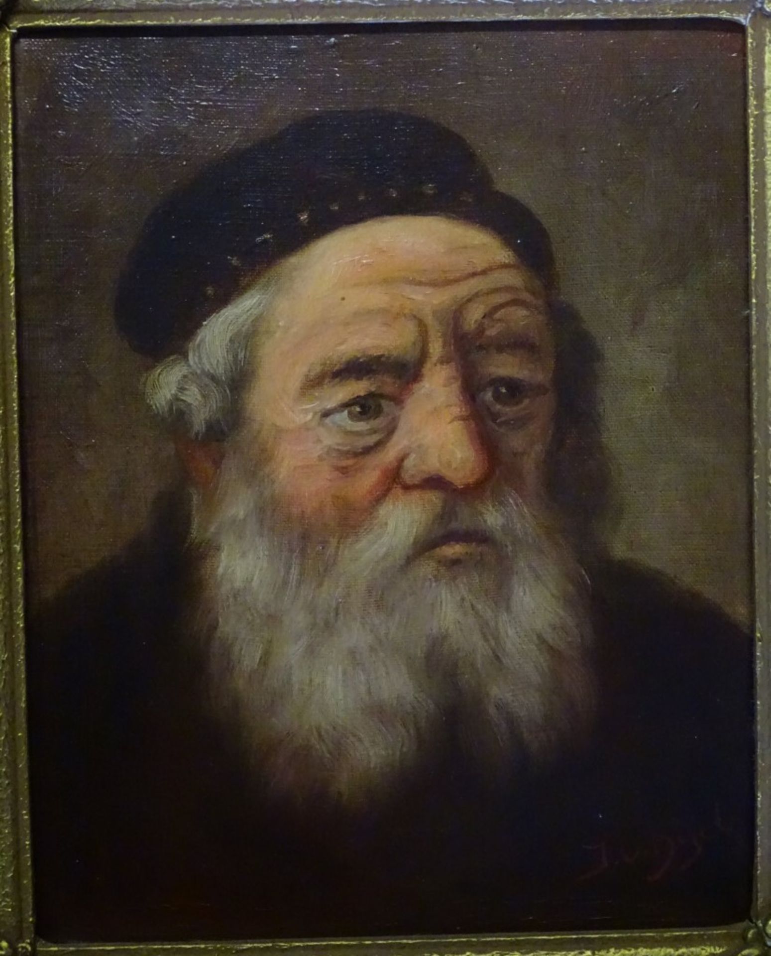 Jan von Dyck "Männerportrait",r.u.signiert,Öl/Leinen,alt gerahmt,RG 44x37<b - Bild 2 aus 4