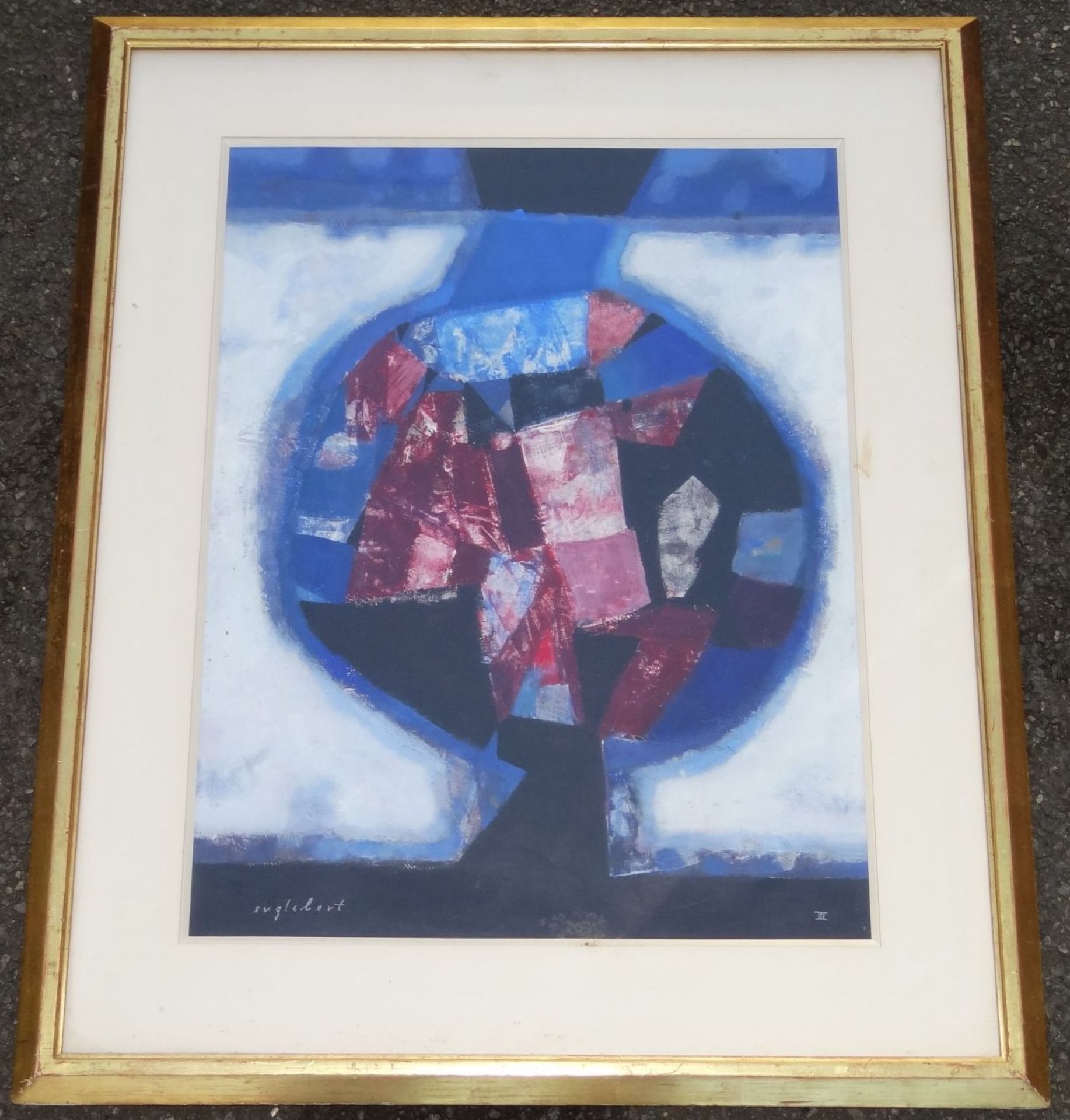 Jacques ENGLEBERT (1925), ohne Titel, Mischtechnik, ger/Glas, RG 89x72 cm - Bild 2 aus 5