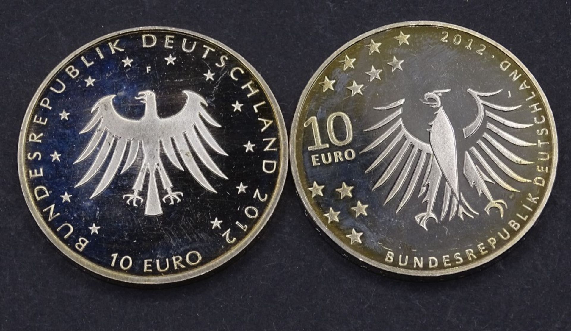 2x 10 Euro Münzen 2012- Grimm Brüder / Gerhart Hauptma<b