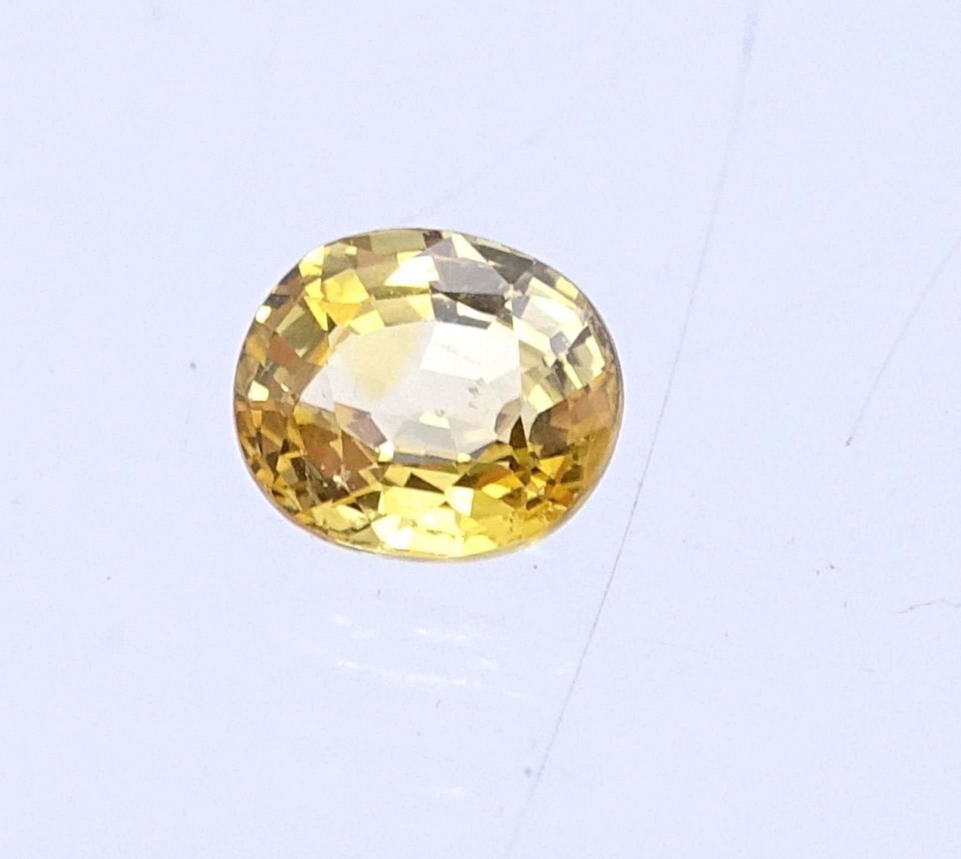 Loser gelber Saphir, 0,94ct., 5,9x5,2x3,2mm - Bild 6 aus 7