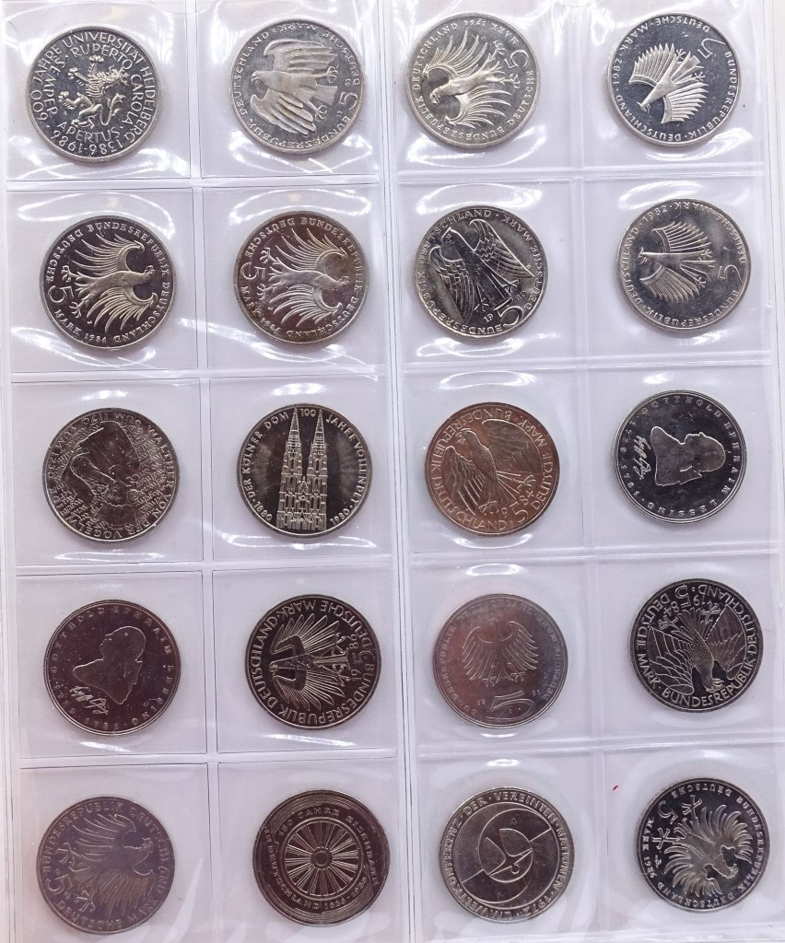 Münzalbum mit 96x 5 DM Münzen,ges. 480 Deutsche Mark,kein Silb - Bild 8 aus 10