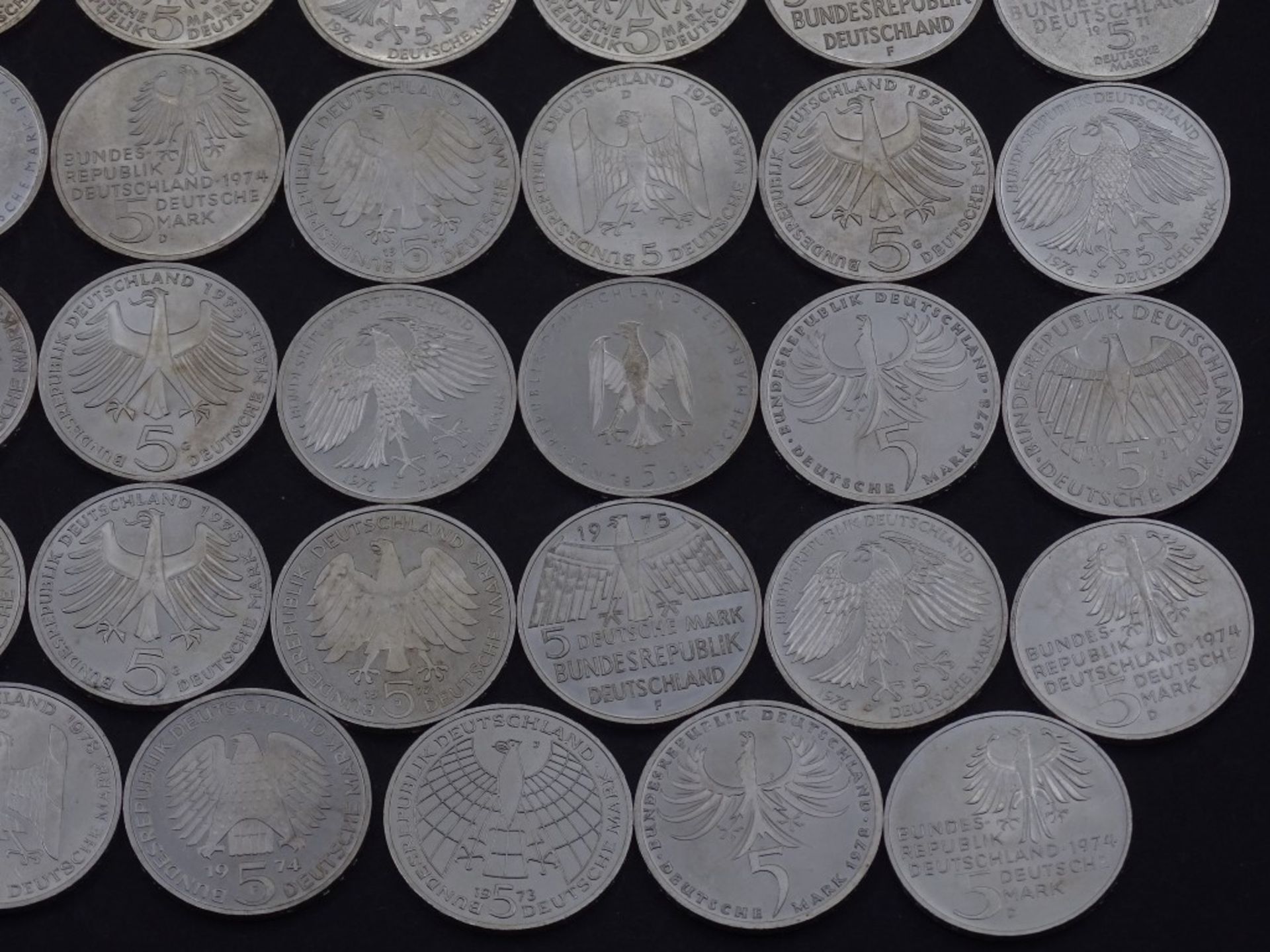 40x 5 DM Münzen,Silber,ges. 200 Deutsche Mar - Bild 4 aus 10